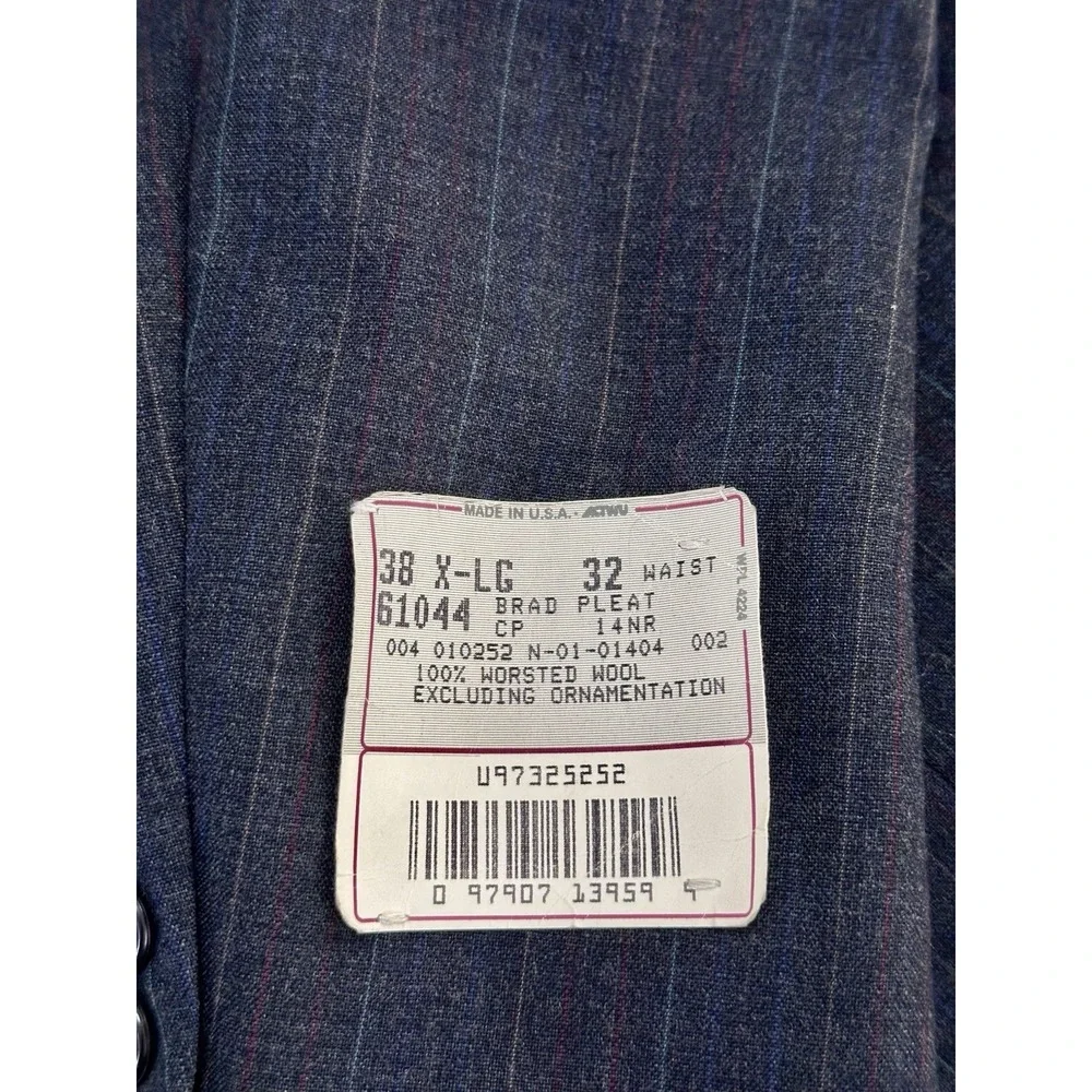 VINTAGE John Weitz Men's Blazer Jacket 38XL 100% Wool NWT Dark Charcoal US Made